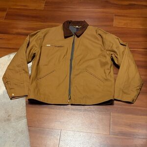 J.B. Hunt Men's Tan Jacket with Brown Collar Sz XL new